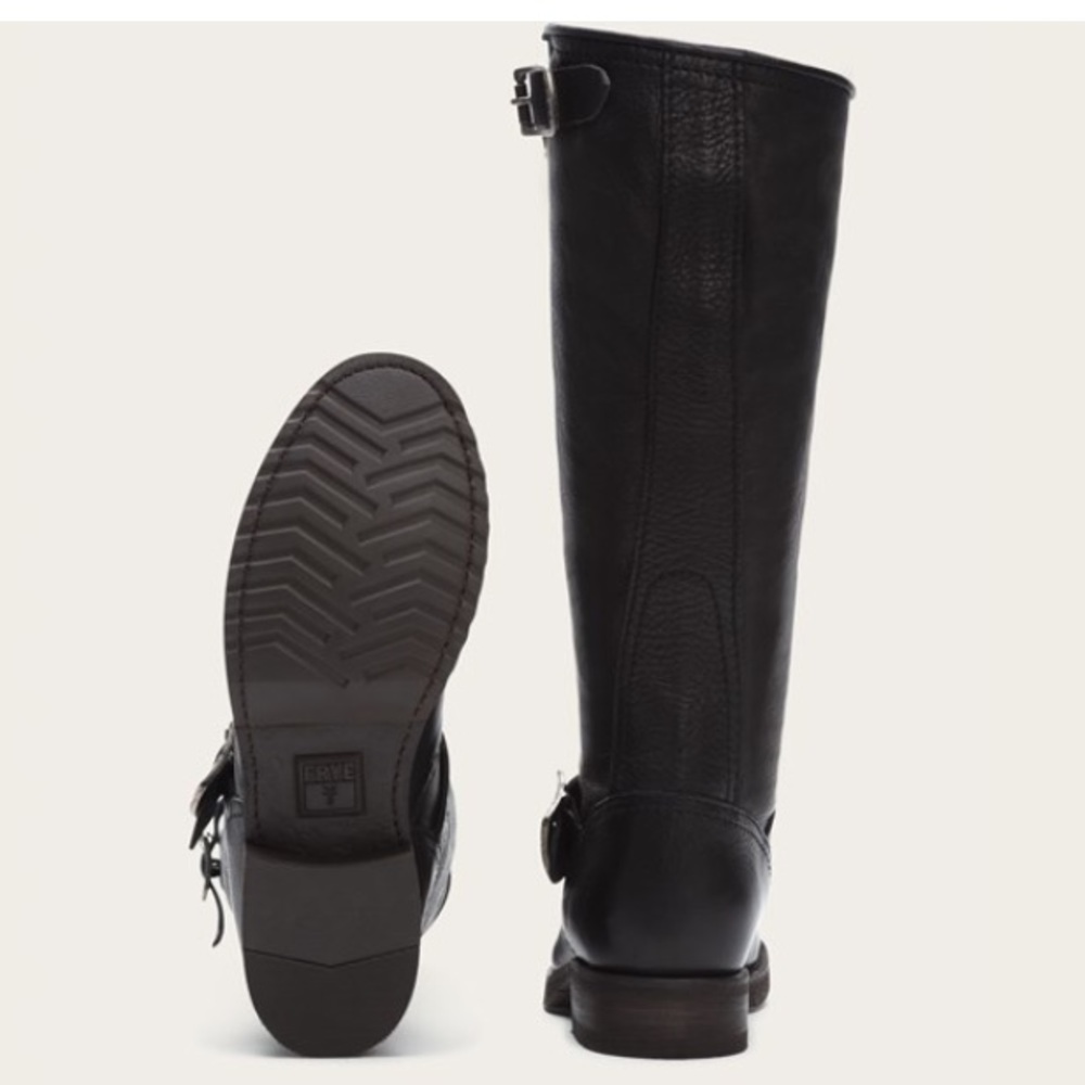 SOLD!!!! tall Veronica slouch heeled buckle boots - Picture 4 of 8